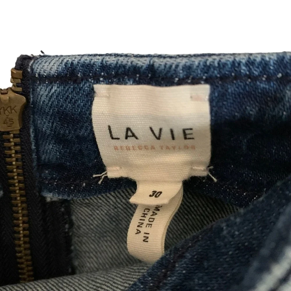Rebecca Taylor | La Vie size 30 denim skirt with front tie stretch zip back